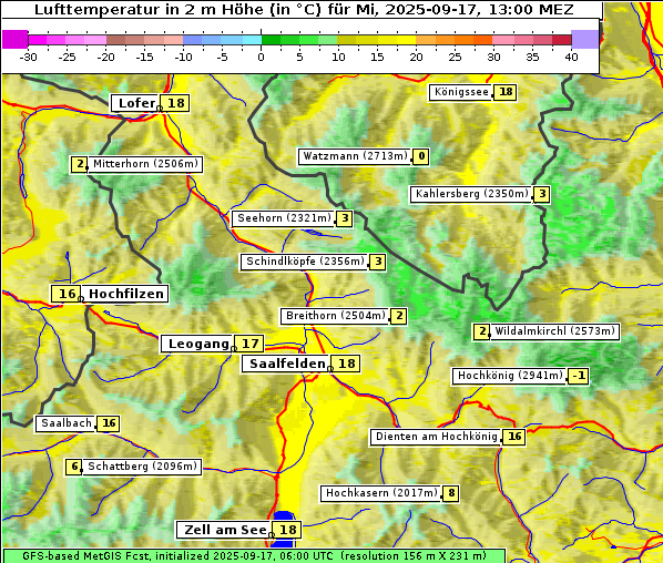 Temperatur, 17. 9. 2025