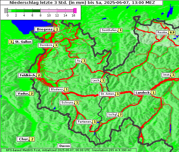 Niederschlag, 7. 6. 2025