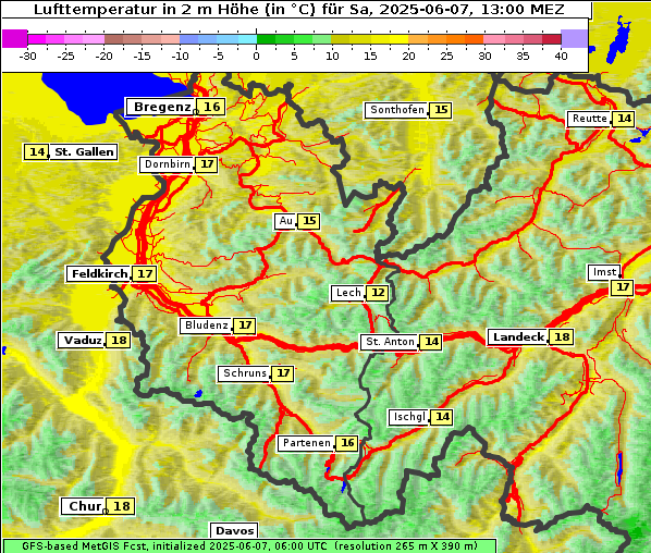 Temperatur, 7. 6. 2025