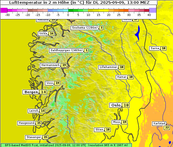 Temperatur, 9. 9. 2025