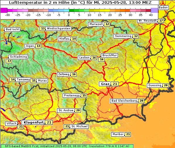 Temperatur, 28. 5. 2025