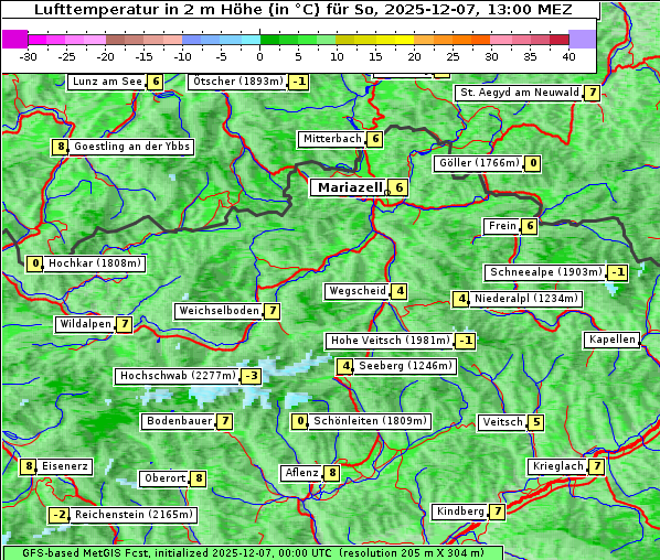 Temperatur, 7. 12. 2025