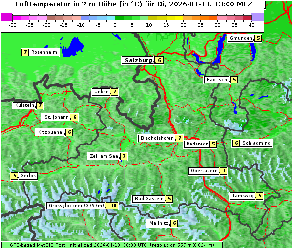 Temperatur, 13. 1. 2026