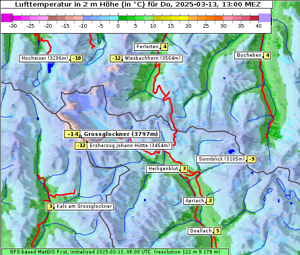 Temperatur, 13. 3. 2025