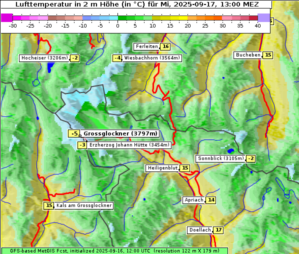 Temperatur, 17. 9. 2025