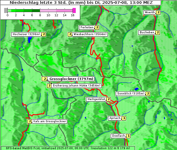 Niederschlag, 8. 7. 2025