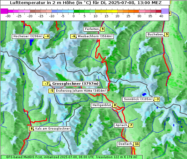 Temperatur, 8. 7. 2025