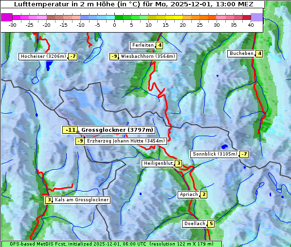 Temperatur, 1. 12. 2025