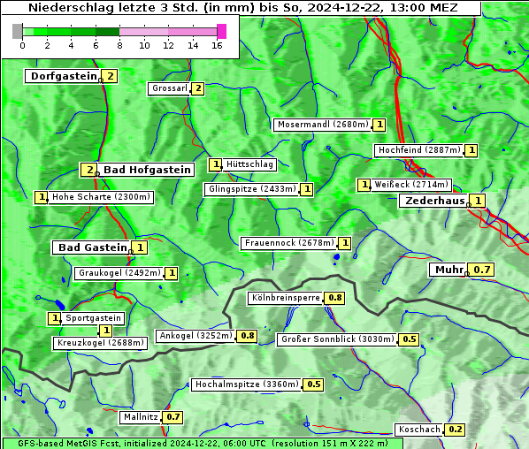 Niederschlag, 22. 12. 2024