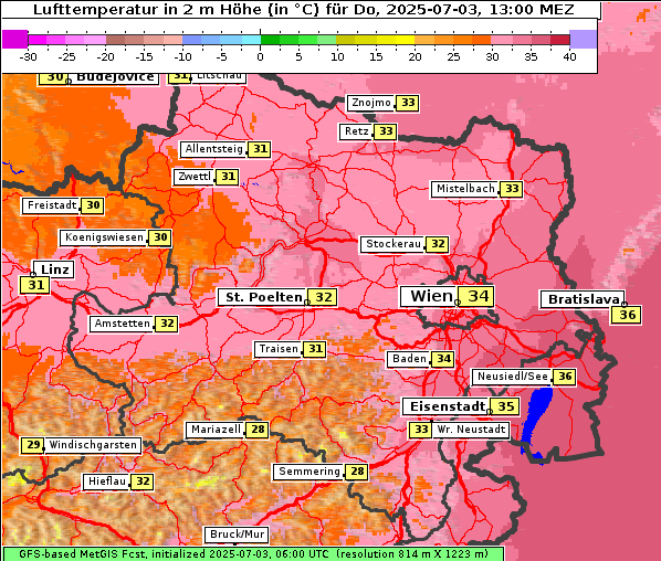 Temperatur, 3. 7. 2025