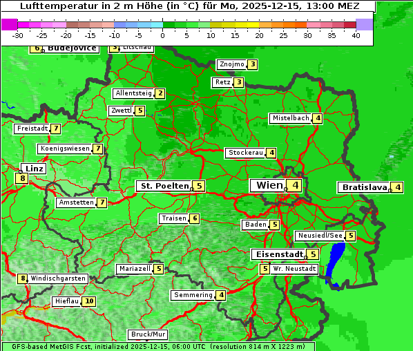 Temperatur, 15. 12. 2025