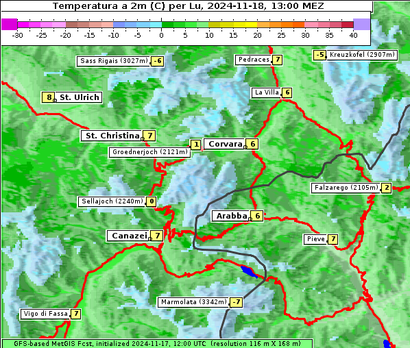 Temperatur, 18. 11. 2024