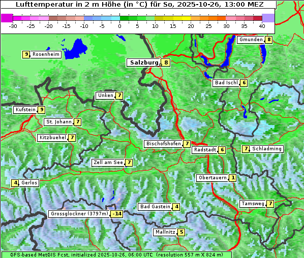 Temperatur, 26. 10. 2025
