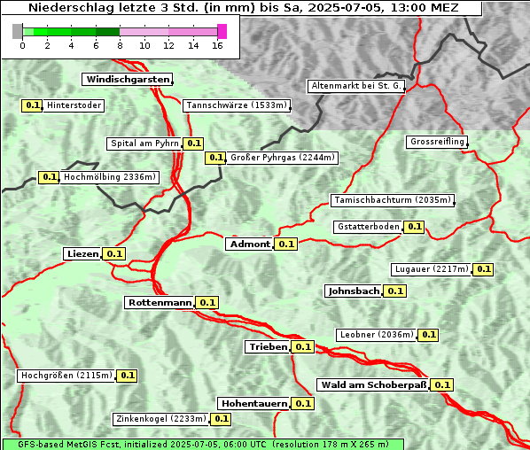 Niederschlag, 5. 7. 2025
