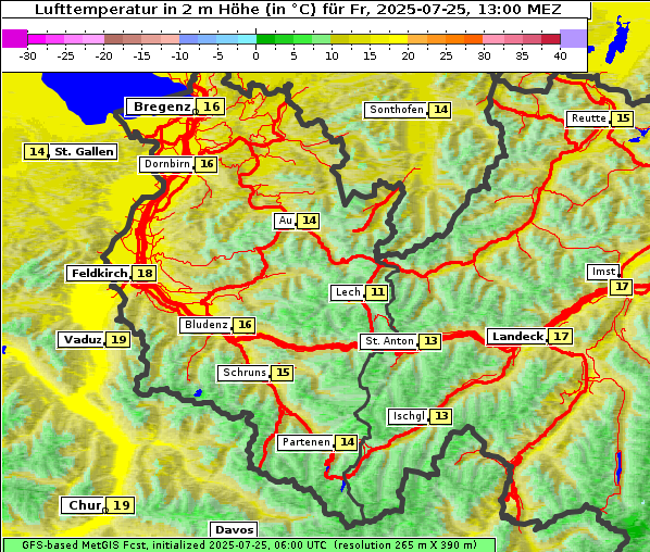 Temperatur, 25. 7. 2025