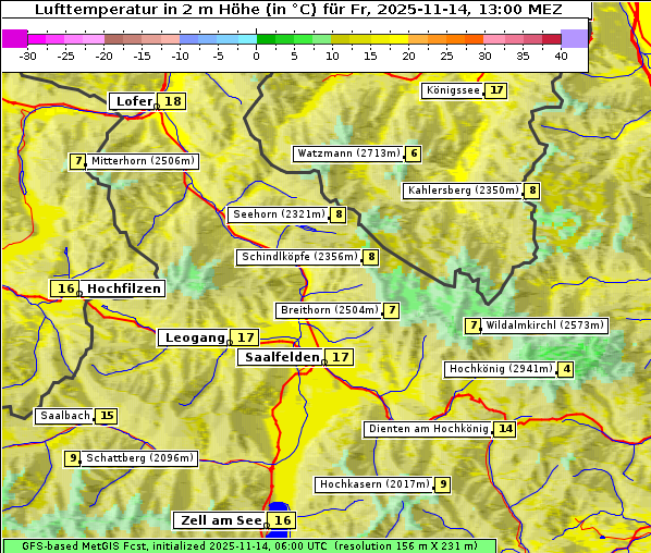 Temperatur, 14. 11. 2025