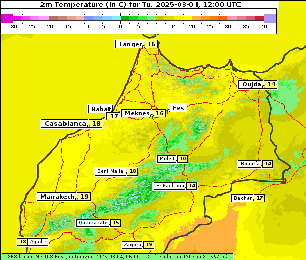 Temperatur, 4. 3. 2025