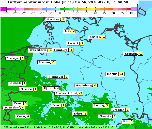 Temperatur, 18. 2. 2026