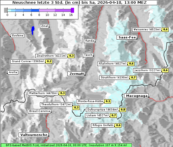 Neuschnee, 18. 4. 2026