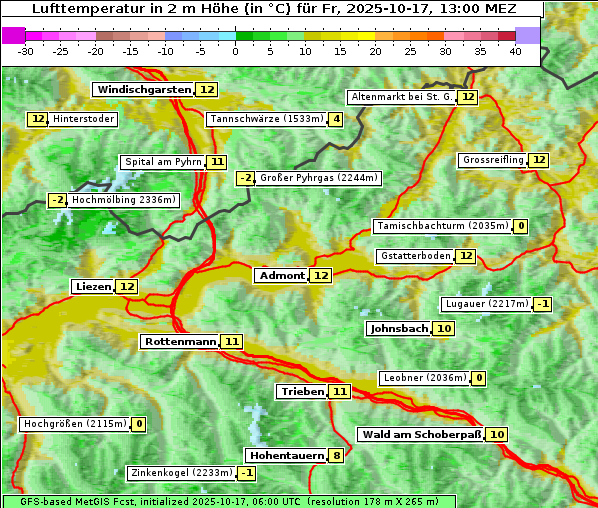 Temperatur, 17. 10. 2025