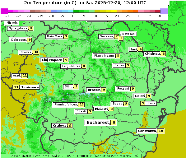 Temperatur, 20. 12. 2025