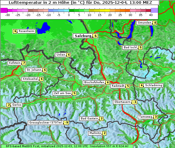 Temperatur, 4. 12. 2025