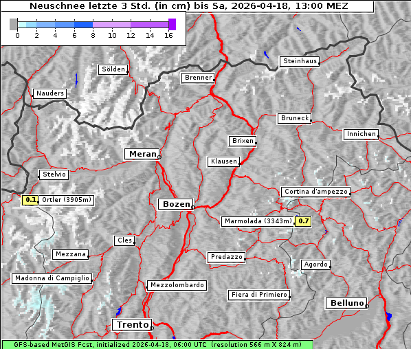 Neuschnee, 18. 4. 2026