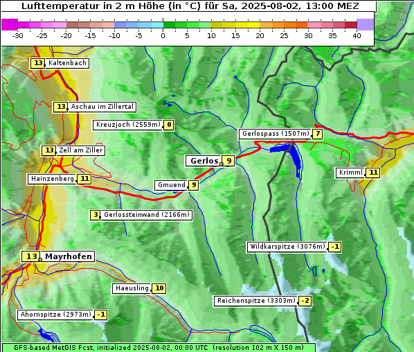Temperatur, 2. 8. 2025