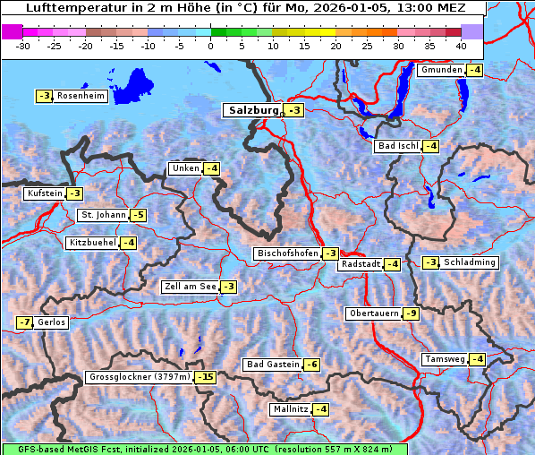Temperatur, 5. 1. 2026