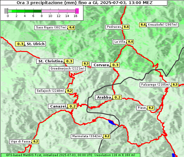 Niederschlag, 3. 7. 2025