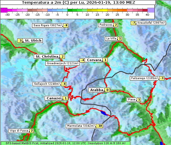 Temperatur, 19. 1. 2026