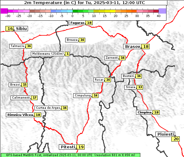 Temperatur, 11. 3. 2025