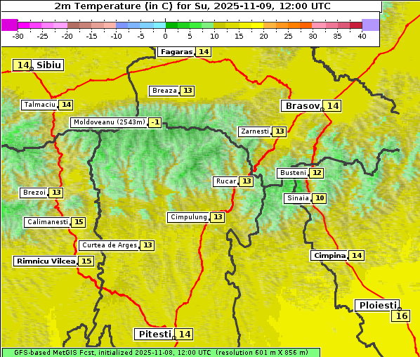 Temperatur, 9. 11. 2025