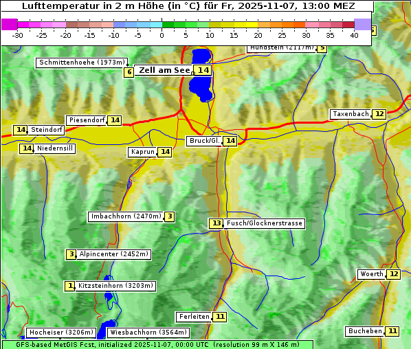 Temperatur, 7. 11. 2025
