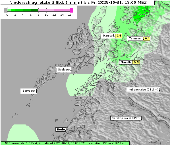 Niederschlag, 31. 10. 2025