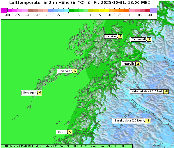 Temperatur, 31. 10. 2025