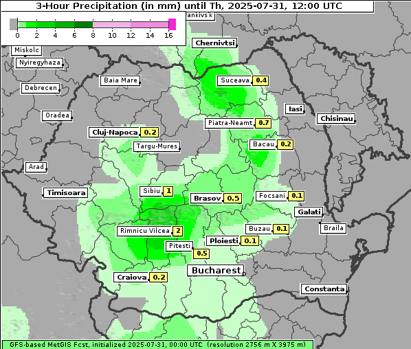 Niederschlag, 31. 7. 2025