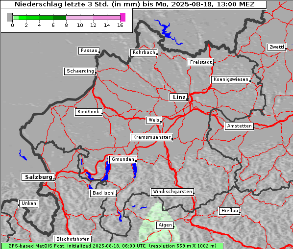 Niederschlag, 18. 8. 2025