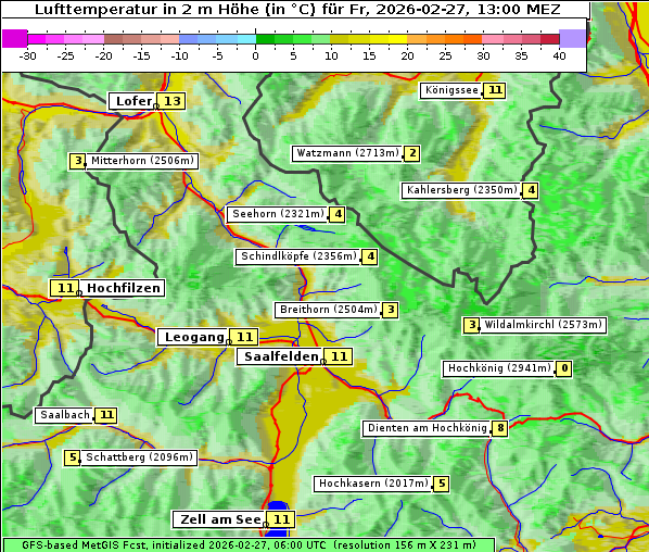 Temperatur, 27. 2. 2026