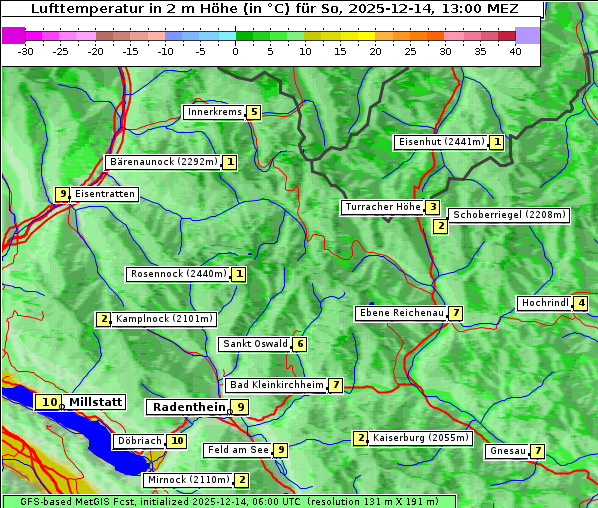 Temperatur, 14. 12. 2025