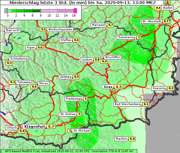 Niederschlag, 13. 9. 2025