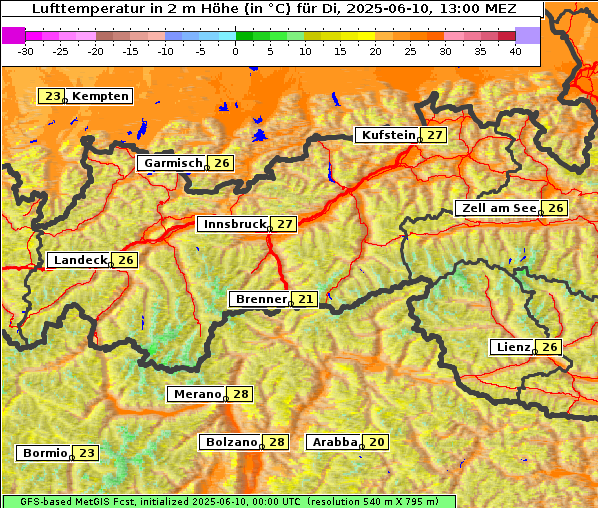 Temperatur, 10. 6. 2025
