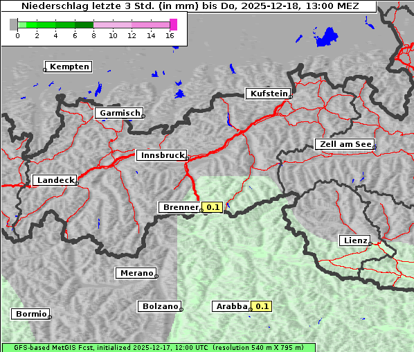 Niederschlag, 18. 12. 2025