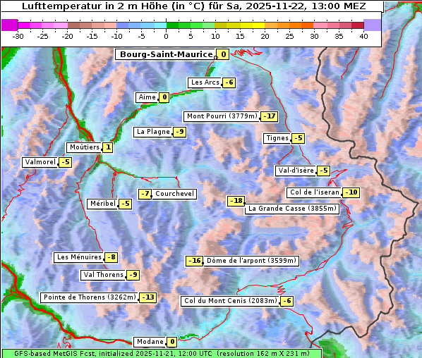 Temperatur, 22. 11. 2025
