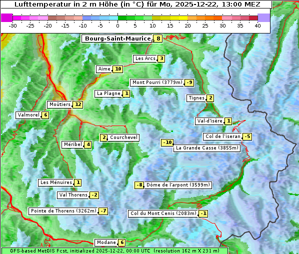 Temperatur, 22. 12. 2025