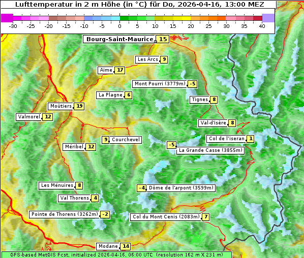 Temperatur, 16. 4. 2026