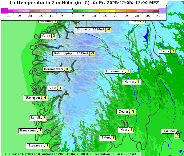 Temperatur, 5. 12. 2025