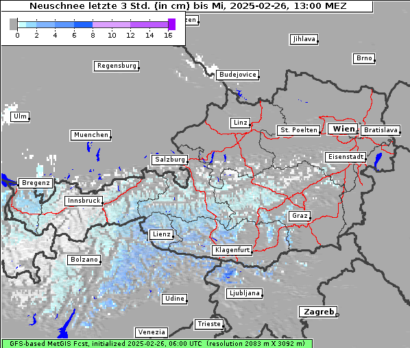 Neuschnee, 26. 2. 2025