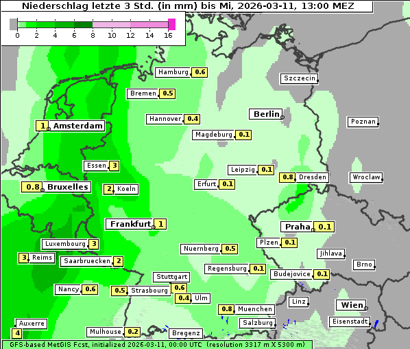 Niederschlag, 11. 3. 2026