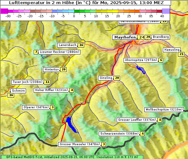 Temperatur, 15. 9. 2025
